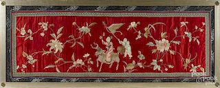 Chinese silkwork panel, 20'' x 55''.