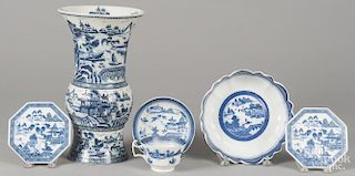 Five pieces of Mottahedeh Canton porcelain, together with a modern vase, 14 1/2'' h.