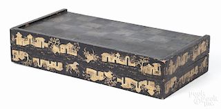 Oriental lacquer gameboard, ca. 1900, 16 1/2'' x 16 1/2''.