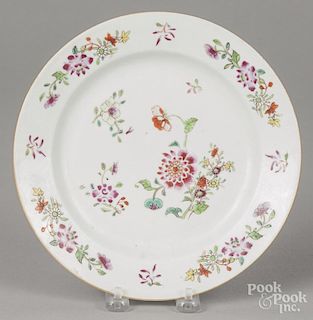 Chinese export porcelain plate, 18th c., 9 1/8'' dia.