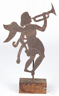 Sheet zinc figure of Gabriel, 15 1/4'' h.