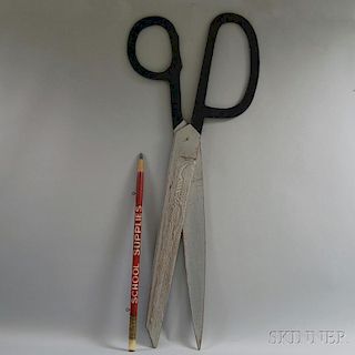 Large Painted Display Scissors and Pencil