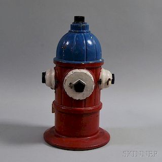 Red-, White-, and Blue-painted Cast Iron Fire Hydrant