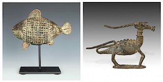 2 African Figural Bronze Sculptures