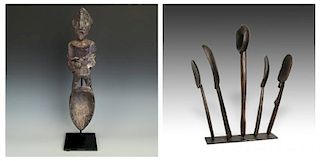 2 Lots of Tribal African Spoon Form Artifacts, Dan/Kran People