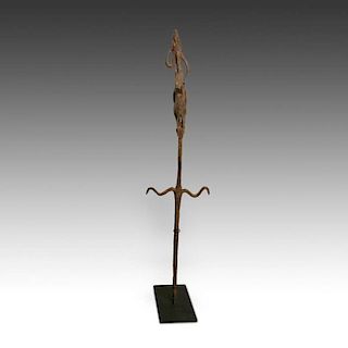 Dogon Staff With Equestrian Figure