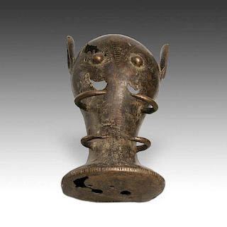 Igbo Bronze Boar's Head Mask