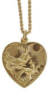 22 Kt. Gold Heart Pendant Necklace