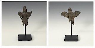 2 Ancient Indian Garuda Figures, 6th-12th C.