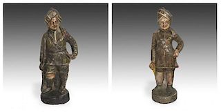 2 Antique 19th C. Indian Ceramic Figures