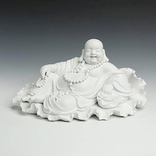 Very Fine Bisque Porcelain Budai Laughing Buddha