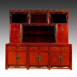 Monumental Antique Chinese Gansu Altar Cabinet