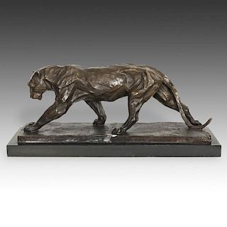 Cast Bronze Panther Statue