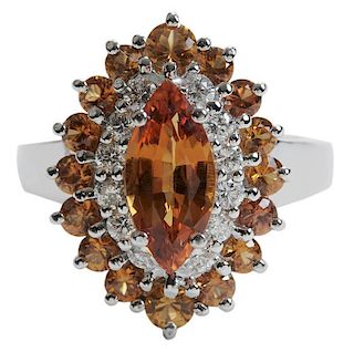 14 Kt. Gold and Orange Sapphire Ring