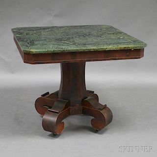 Classical Mahogany Veneer Marble-top Center Table