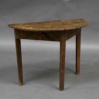 Country Pine Demilune Table