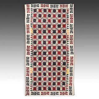 Uzbek Kilim: 123" x 65" (165 x 312.5 cm)