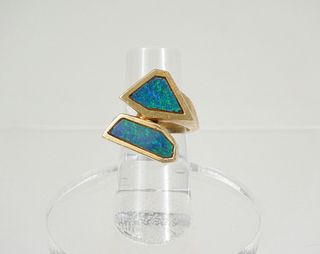 14K Yellow Gold and Opal Ring.