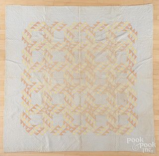 Pieced quilt, ca. 1900, 74'' x 73''.