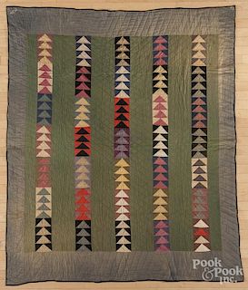 Flying geese quilt, dated 1926, 62'' x 75''.