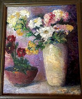 Max Kuehne (1880-1968) oil painting floral