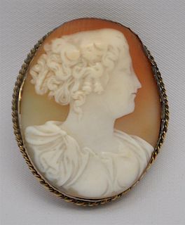 LARGE VICTORIAN CARVED SHELL CAMEO