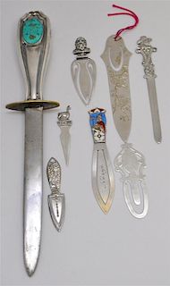 8 STERLING SILVER BOOKMARKS / LETTER OPENERS