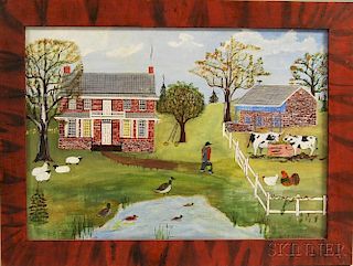 Keith Collis (Pennsylvania, 20th Century)       Brick Farmstead.