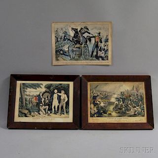 Three Hand-colored Engravings