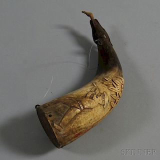 Carved Powder Horn