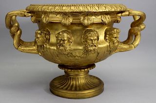 Fine Antique French Gilt Bronze Warwick Vase