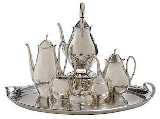 Six-Piece Sterling Tea Service and
