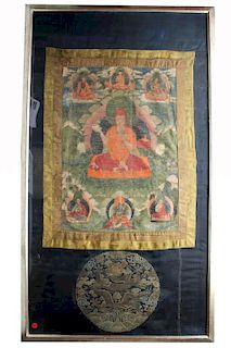 Rare Antique Tibetan thangka of Shantarakshita