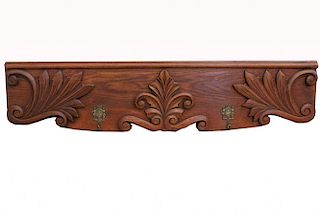 Wall Mounted Carved Hat/Coat Rack
