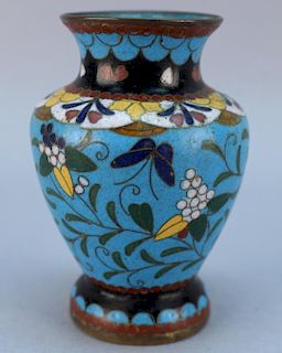 Antique Chinese Cloisonne Butterfly Vase