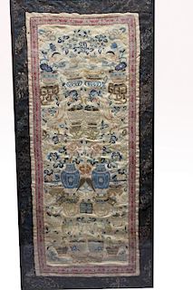 Antique Framed Chinese Embroidery Sleeve