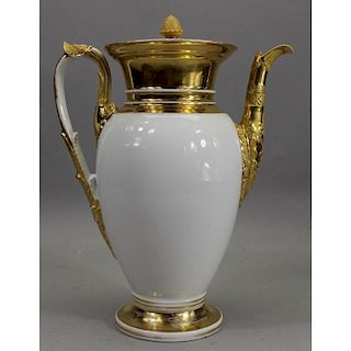 Antique French/German Gilt Porcelain Teapot