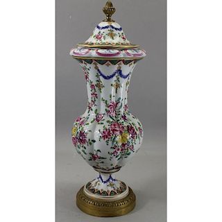 Signed Large French Samson Covered Porcelain Vase