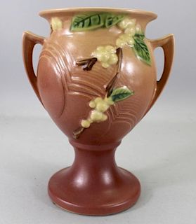 Roseville Pottery Double Handled "Snowberry" Vase