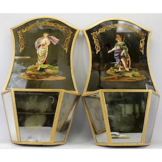 19th C. French Mirrored Wall Shelves