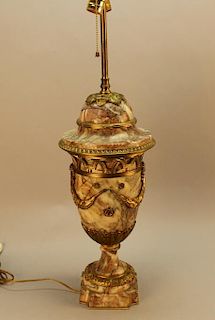 19th C. French Marble Urn Form Lamp (as is)
