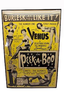 Vintage 1950's "Burlesk As You Like It" Advertisem