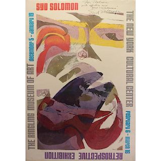 Signed Syd Solomon Retrospective Exhibition Poster
