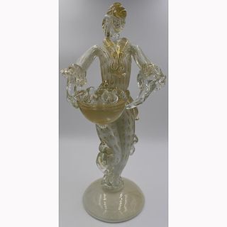 20th C. Italian Glass Sculpture of a Maiden