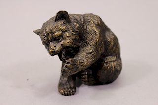 Vintage Bronze Bear Sculpture