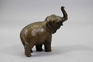 Antique Signed Bronze Elephant