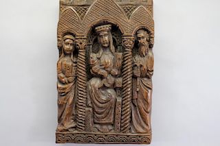 Antique Carved Plaque of the 3 Wise Men