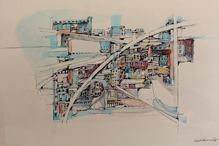 Charles Goldsmith (20th C) Watercolor/Ink