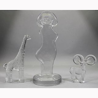 Lot of (3) Glass Figures