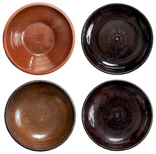 Four Early Redware Bowls